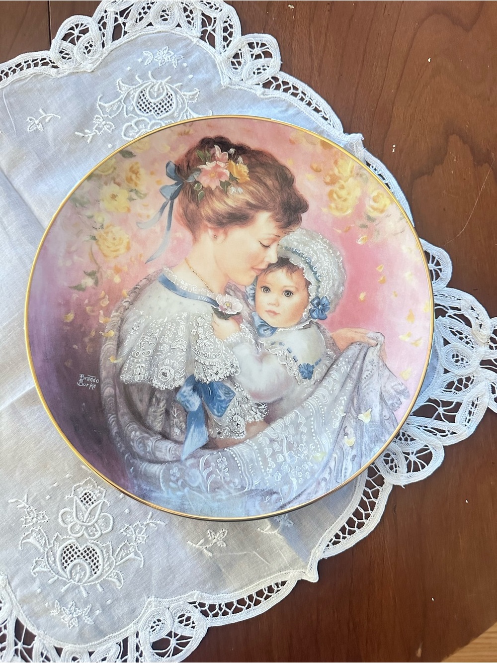 1990 Cherished Moment W.S. George Plate COA Box Brenda Burke